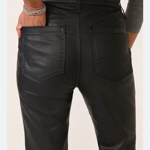 Faux Leather Black High-Rise Women’s Jeans